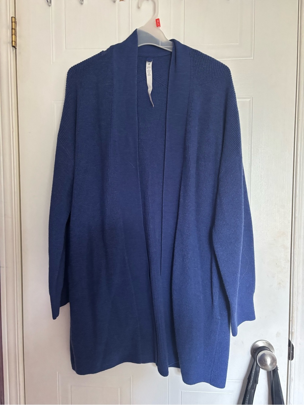 Women’s Open-Front Blue Cardigan Sweater